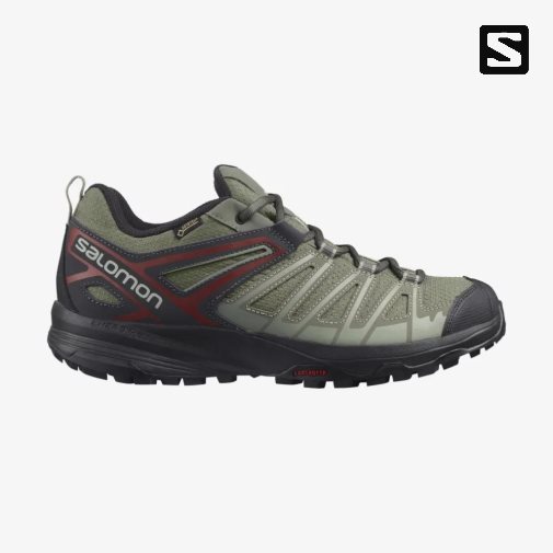 Olive Salomon X Crest GTX Men's Hiking Shoes | PH 78214U